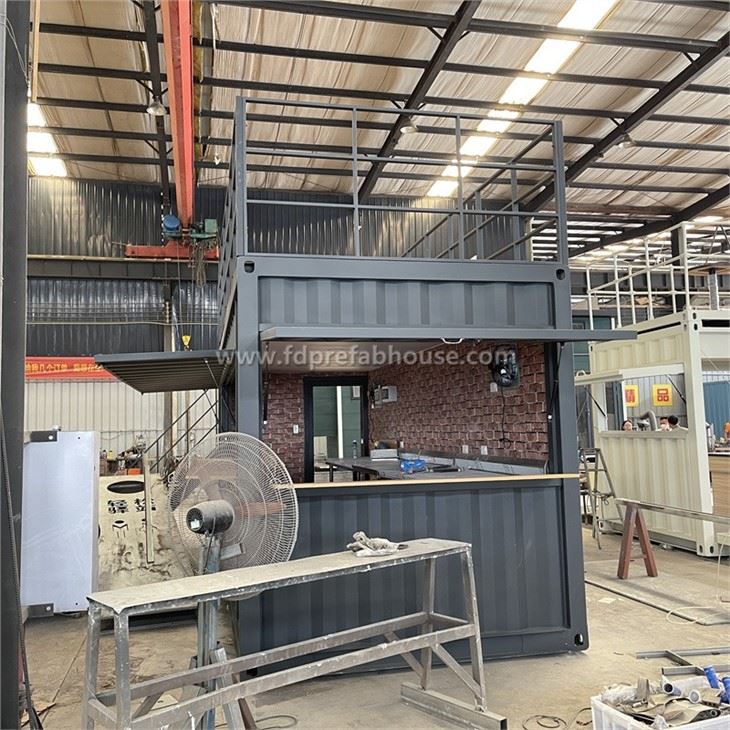 20 ft Black Double-decker Container Cafe in Usa