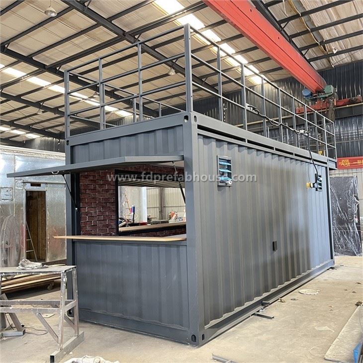 20 ft Black Double-decker Container Cafe in Usa